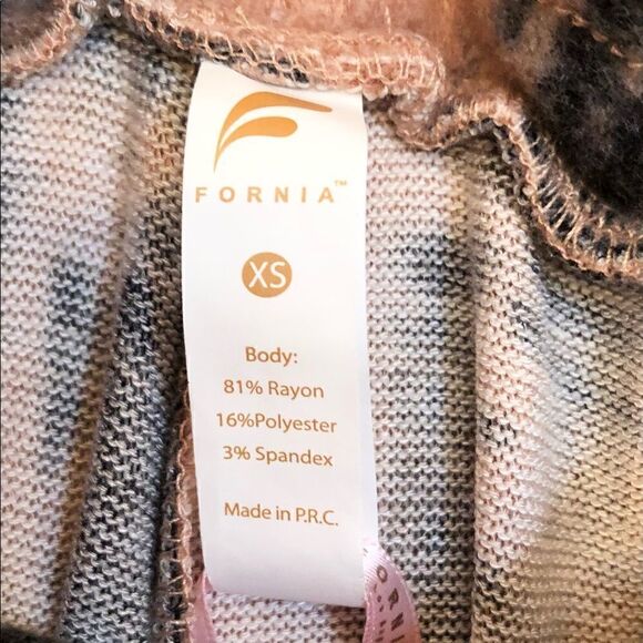 Fornia Hacci Printed Soft-Brushed Joggers Small Peach Tie Dye - Picture 6 of 9